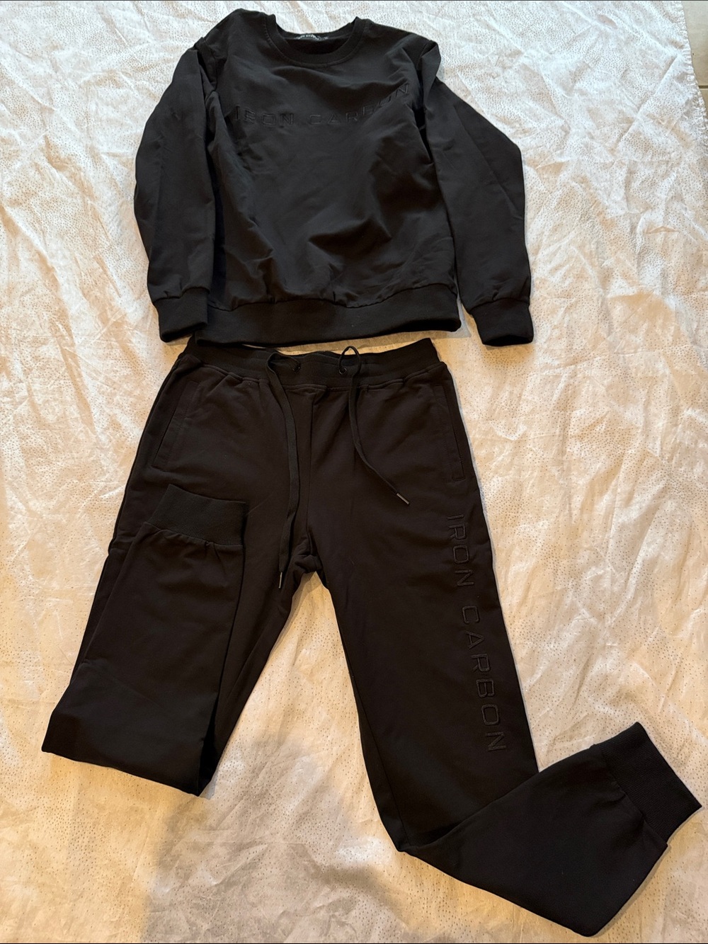 Iron Carbon Black Women's Track Jogger Pants with Cargo Pocket two piece size M